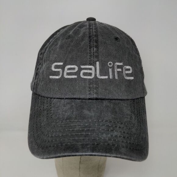SeaLIfe Mens Strapback Hat Gray OSFM Underwater Camera Cap Embroidered Logo - Picture 3 of 11